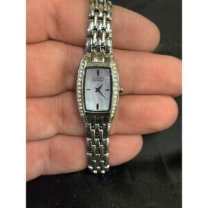 Citizens Eco-Drive Mother Of Pearl Silver Tone Womens Watch!